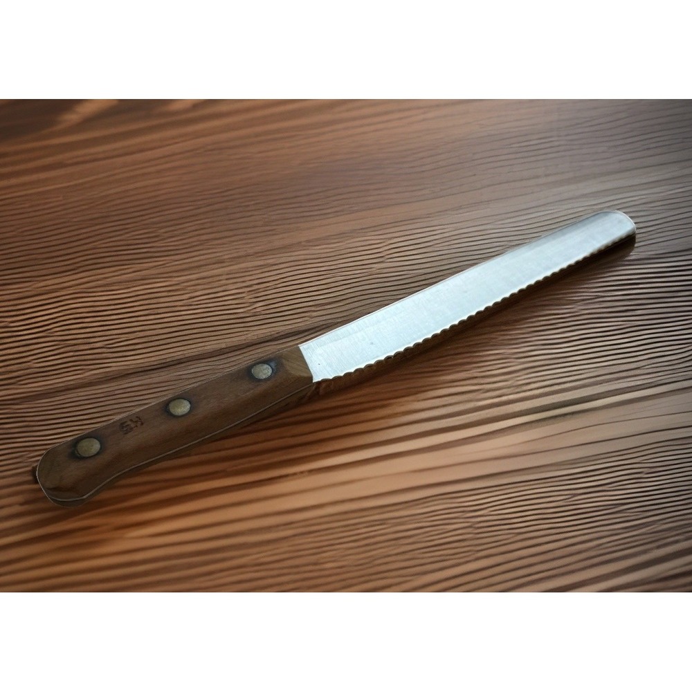 Chicago Cutlery BT7 (6116M) 7: Serrated Bread Bagel Knife Walnut Handle USA VTG